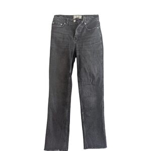 Free People X CRVY Black Straight-Leg Jeans